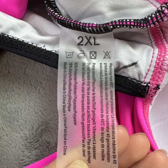 B2prity Swim Dress Womens 2XL Pink Black One Piece Skirted Swimsuit New - Picture 4 of 11